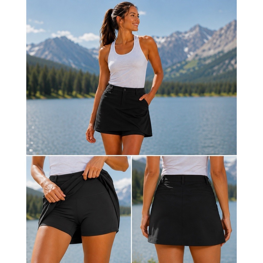 Eddie Bauer Black Skort Womens 12  Travex Adventurer Tennis Golf Resort‎ Sports